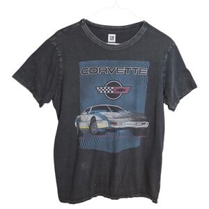 Corvette GM Official Licensed Product Graphic T Shirt Gray Mens Size S Flaw